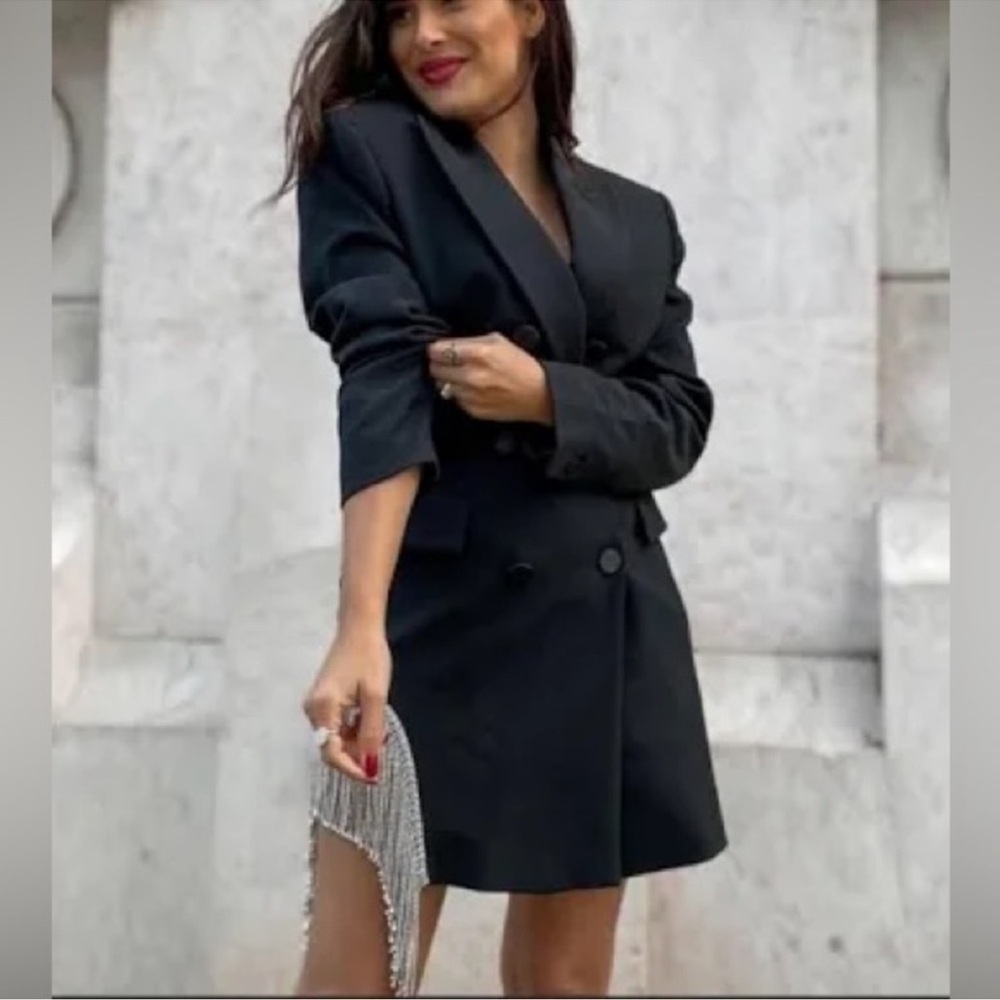 Zara Black Blazer with Silver Accents - Picture 6 of 7